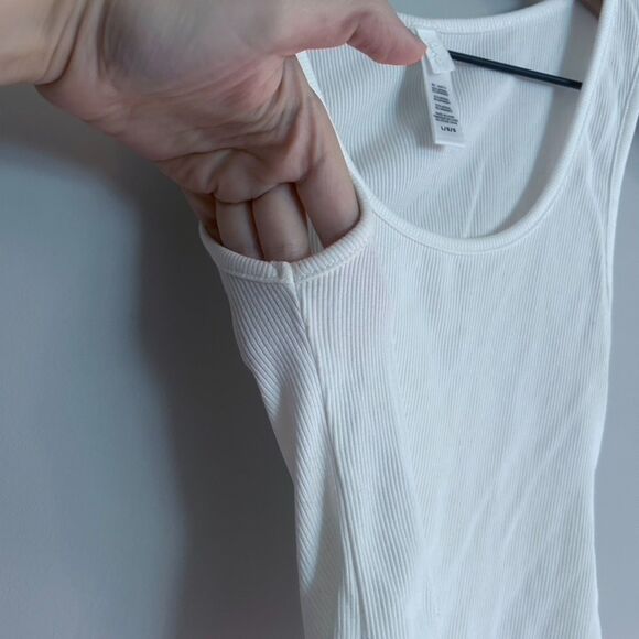 Skims White Cropped Ribbed Tank - Picture 4 of 8
